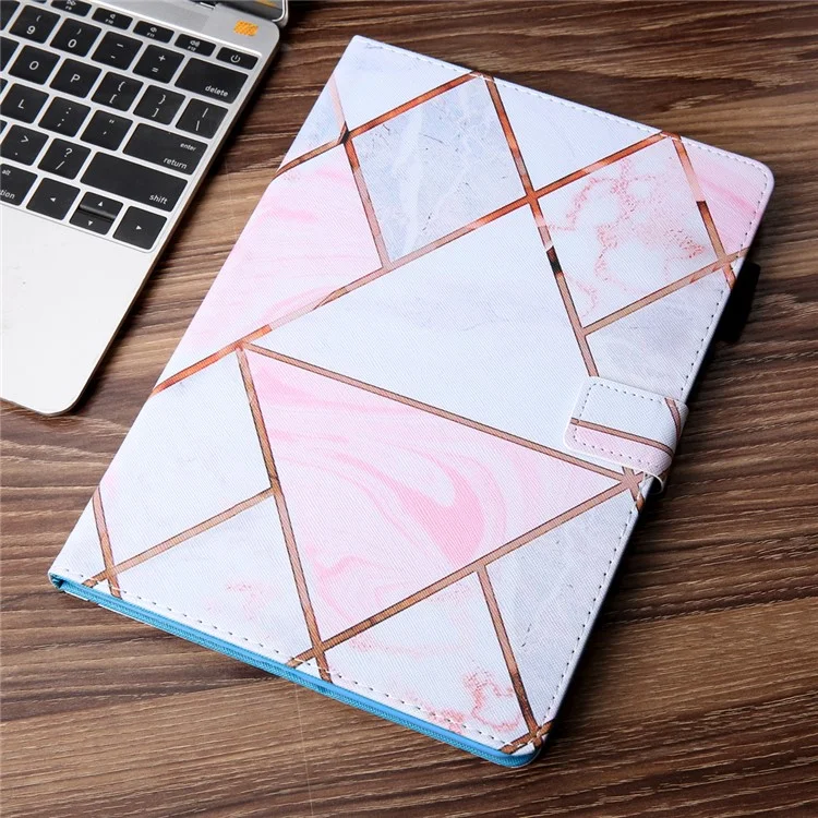 Pattern Printing PU Leather Tablet Cover Case with Card Slot for iPad 10.2 (2021)/(2020)/(2019)/Air 10.5 inch (2019)/Pro 10.5-inch (2017) - Pink Marble