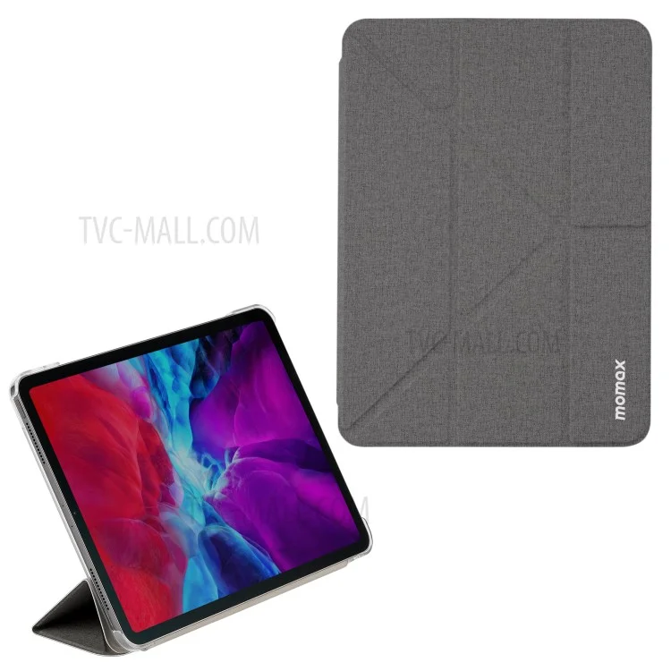 MOMAX Triple-Fold Stand PU Leather Tablet Flip Case Cover Shell for iPad Pro 11-inch (2021) - Dark Grey