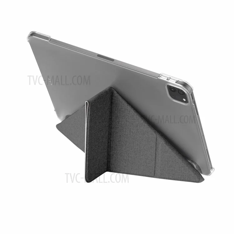 MOMAX Triple-Fold Stand PU Leather Tablet Flip Case Cover Shell for iPad Pro 11-inch (2021) - Dark Grey
