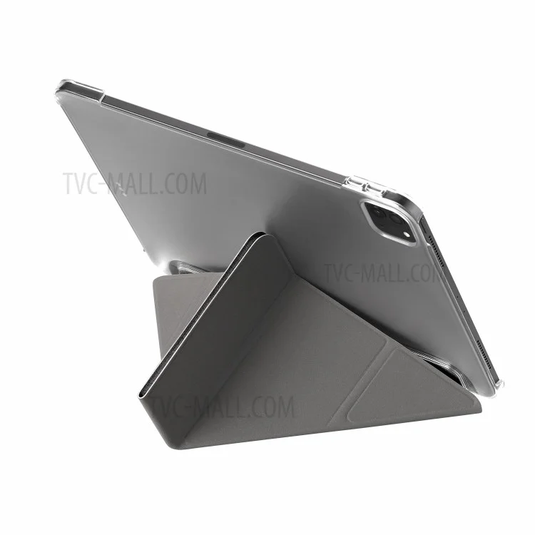 MOMAX Triple-Fold Stand PU Leather Tablet Flip Case Cover Shell for iPad Pro 11-inch (2021) - Dark Grey