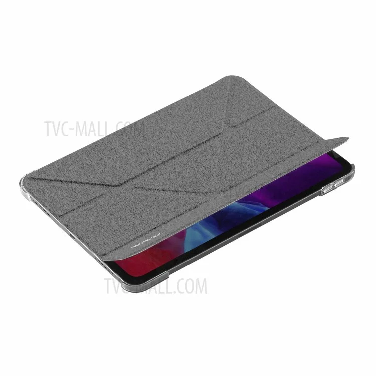 MOMAX Triple-Fold Stand PU Leather Tablet Flip Case Cover Shell for iPad Pro 11-inch (2021) - Dark Grey