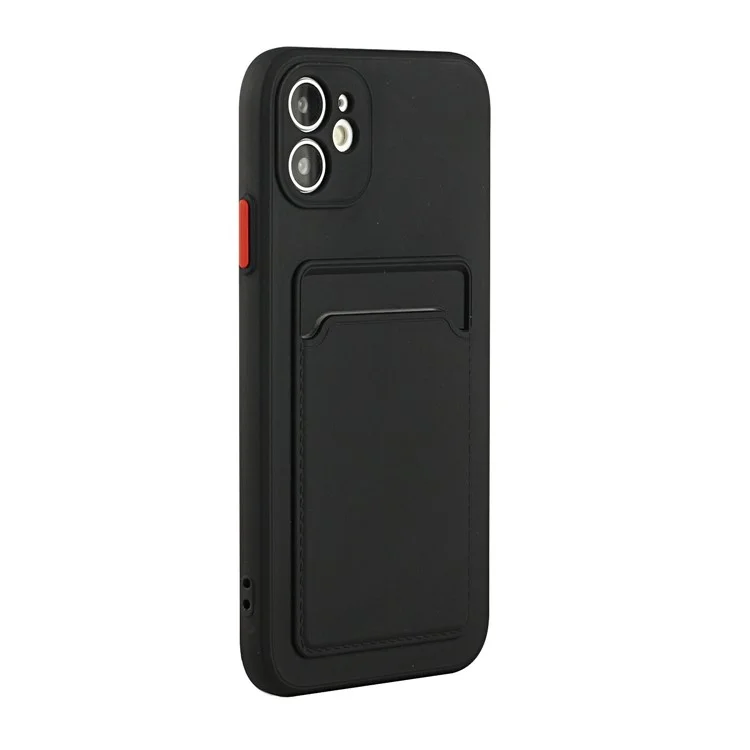 Capa de Capa de Telefone TPU Flexível Com Slot de Cartão Para Iphone 12 Mini - Preto