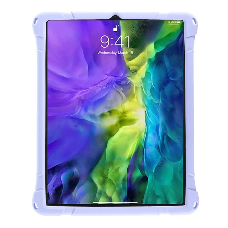 Silicone+Plastic Tablet Case Kickstand for iPad Air 13 (2026) / (2025) / (2024) / Pro 12.9 (2018) / (2020) / (2021) / (2022) - Light Purple