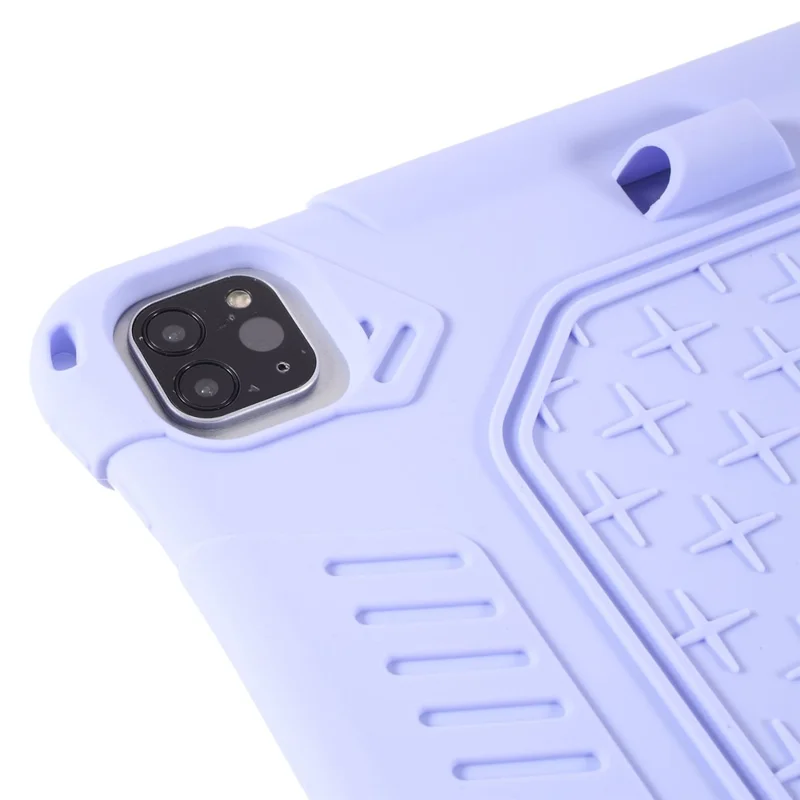 Silicone+Plastic Tablet Case Kickstand for iPad Air 13 (2026) / (2025) / (2024) / Pro 12.9 (2018) / (2020) / (2021) / (2022) - Light Purple