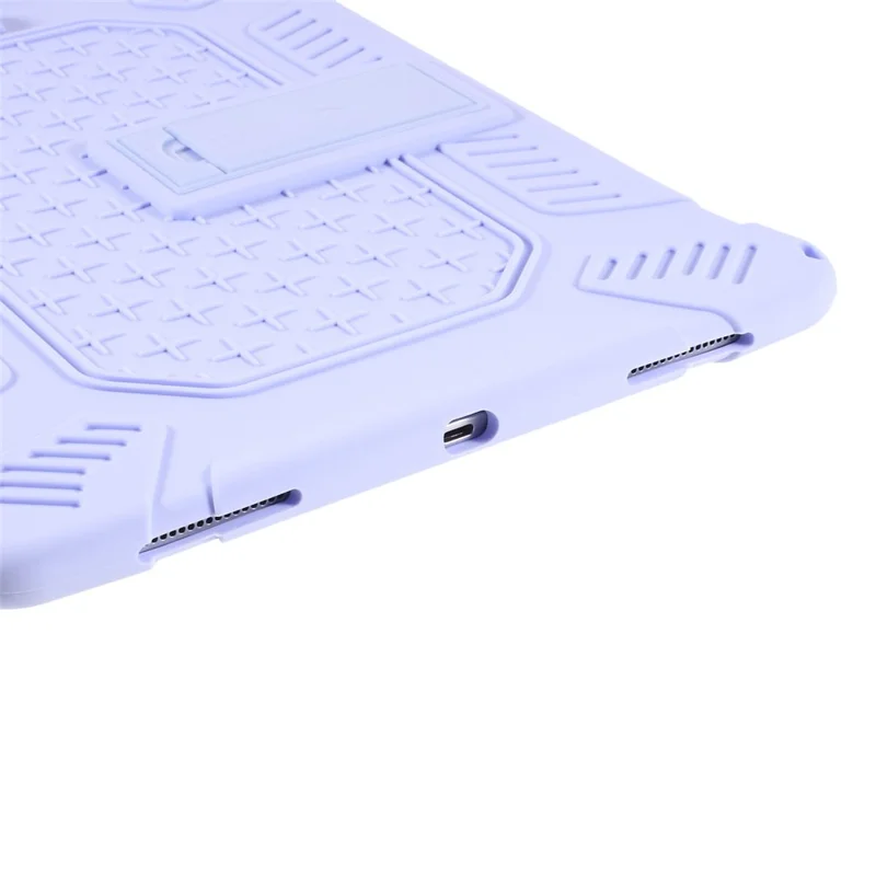 Silicone+Plastic Tablet Case Kickstand for iPad Air 13 (2026) / (2025) / (2024) / Pro 12.9 (2018) / (2020) / (2021) / (2022) - Light Purple