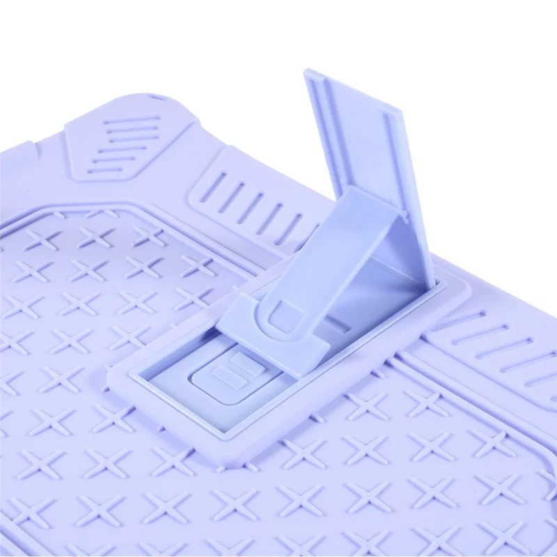 Silicone+Plastic Tablet Case Kickstand for iPad Air 13 (2026) / (2025) / (2024) / Pro 12.9 (2018) / (2020) / (2021) / (2022) - Light Purple