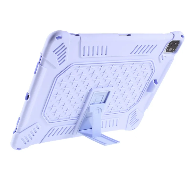 Silicone+Plastic Tablet Case Kickstand for iPad Air 13 (2026) / (2025) / (2024) / Pro 12.9 (2018) / (2020) / (2021) / (2022) - Light Purple