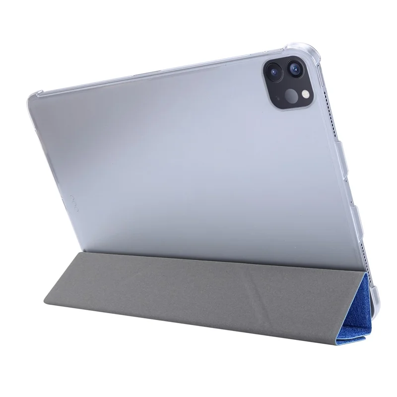 Стенд Оригами Шелк Текстуры Кожа Smart Pablet Cover Shell Для Ipad Pro 11-дюймовый (2021) - Пурпурный