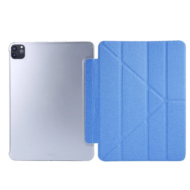 Stand de Origami Silk Texture Leather Smart Tableta Shell Para Ipad Pro de 11 Pulgadas (2021) - Violeta