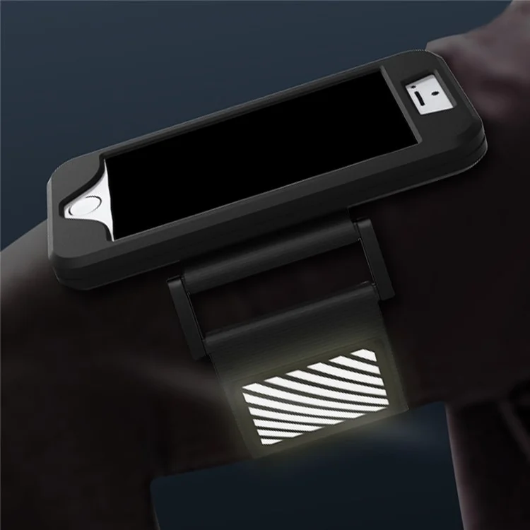 Anti-drop Luminous Armband + Silicone Phone Case for iPhone SE/5s/5 - Black