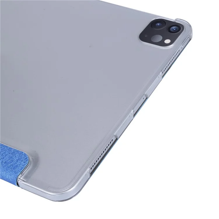 Settura Settura Tri-fold Stand PU Coperche Coperche Coperchio Smart Case Per Ipad Pro 12,9 Pollici (2021) - Blu Scuro