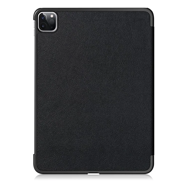 Case de Cuero PU PU PU Case de Stand Tri-fold Para Ipad Pro de 11 Pulgadas (2021)/(2020)/(2018)/Air (2020)/Air (2022) - Negro