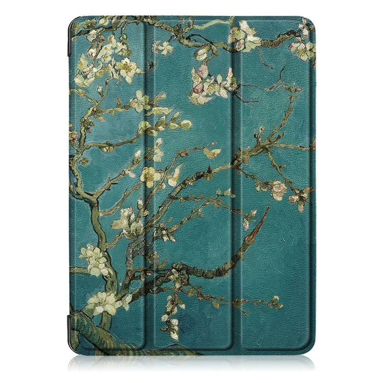 Tri-fold Stand Pattern Printing PU Leather Smart Tablet Cover Case for iPad Pro 11-inch (2021) / (2020) / (2022) / Air (2020) / Air (2022) - Plum Blossom