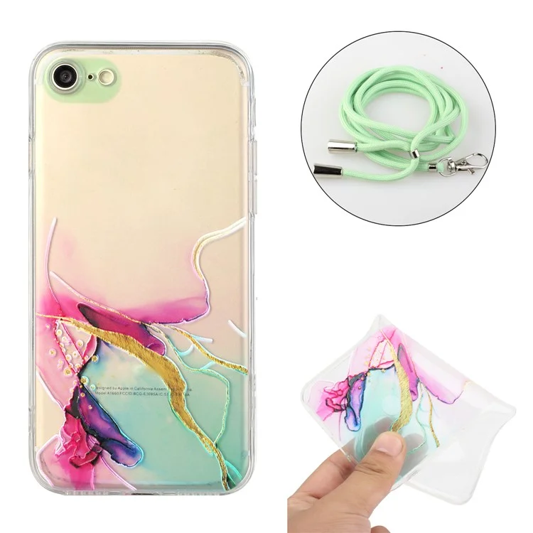 Well-Protected Marble Pattern Soft TPU Case for iPhone 7 4.7 inch/8 4.7 inch/SE (2020)/SE (2022) - Style C