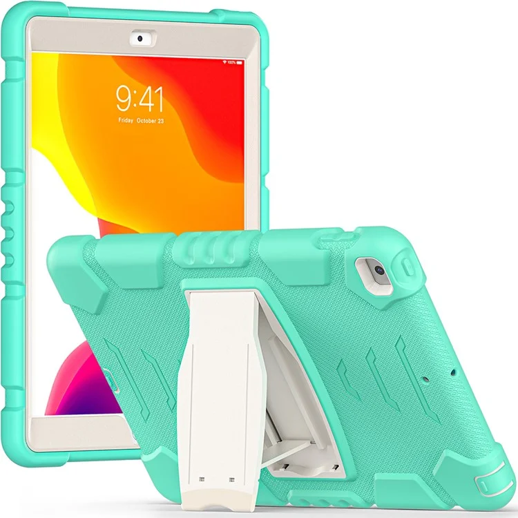 Cubierta de Tableta PC + Silicona Resistente al Impacto Con Kickstand Para Ipad 10.2 (2021)/(2020)/(2019) - Menta Verde