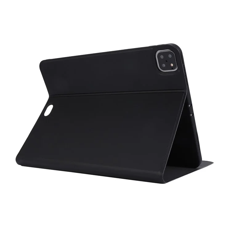 Caja de la Cubierta Del Protector de la Tableta de Cuero PU Con Soporte Para el Ipad Pro 12.9-pulgada (2021) - Negro