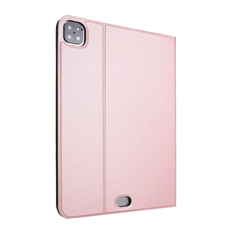 PU Leather Tablet Protector Case Cover Shell with Stand for iPad Pro 12.9-inch (2021) - Rose Gold