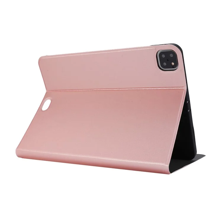 PU Leather Tablet Protector Case Cover Shell with Stand for iPad Pro 12.9-inch (2021) - Rose Gold
