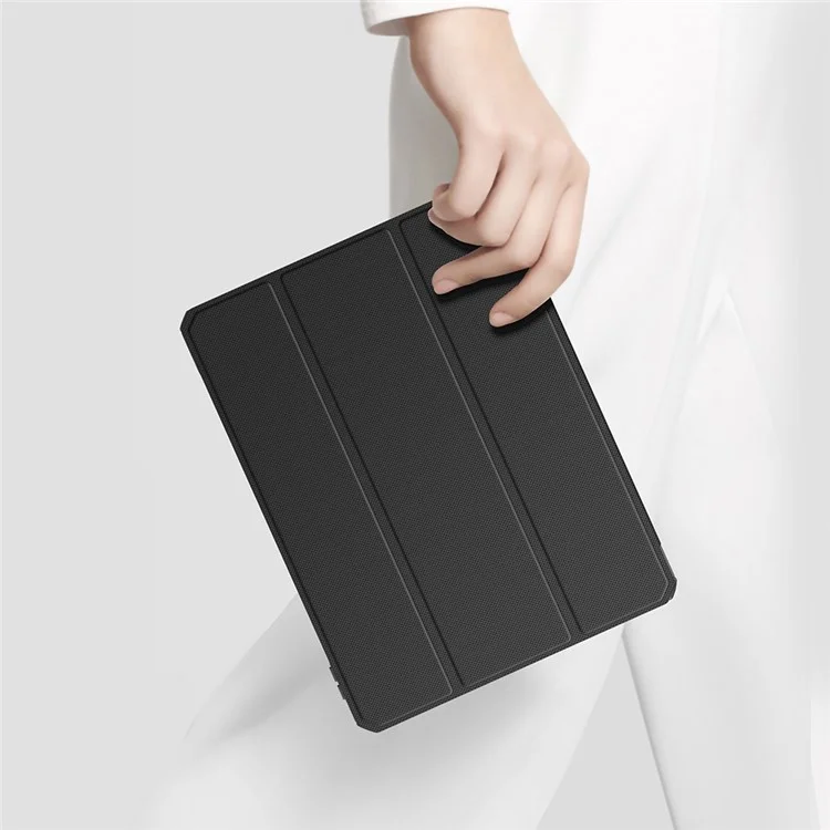 Dux Ducis Toby Серии TRI-Fold Stand Smart Premium Кожаный Чехол Для Чехол Для IPad Pro 12,9-дюймовый 2021/2020/2018 - Чернить