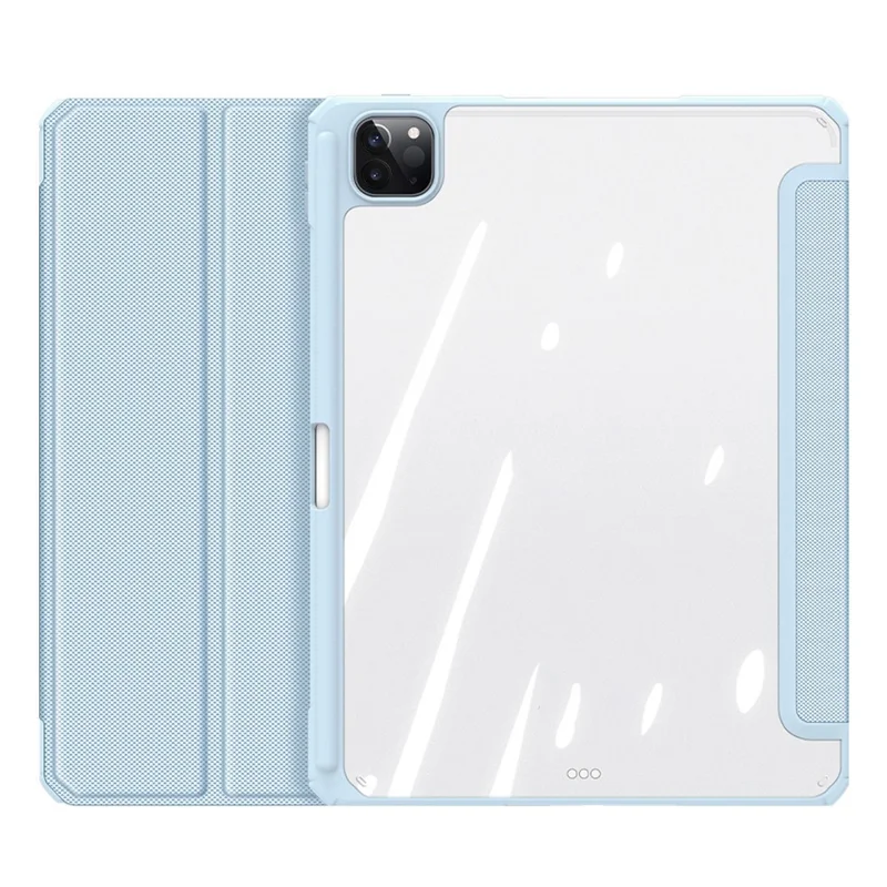 DUX DUCIS TOBY Series Tri-fold Stand Smart Premium Leather Tablet Case Cover for iPad Pro 12.9 (2022) / (2021) / (2020) / (2018) - Baby Blue