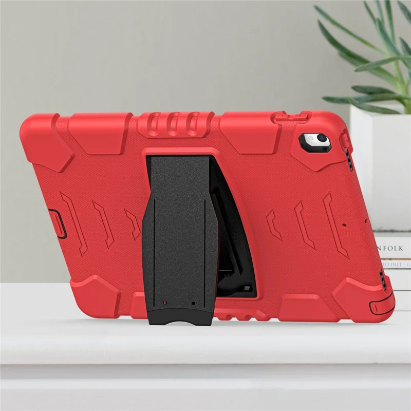 For iPad Pro 10.5-inch (2017) / iPad Air 10.5 inch (2019) PC + Silicone Tablet Cover with Kickstand - Red / Black
