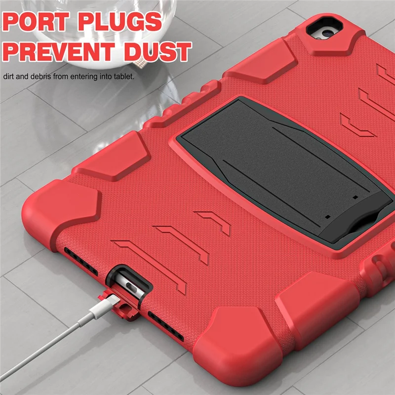 For iPad Pro 10.5-inch (2017) / iPad Air 10.5 inch (2019) PC + Silicone Tablet Cover with Kickstand - Red / Black