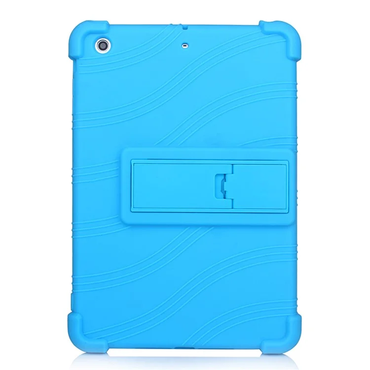 Coperchio di Guscio Tablet in Silicone Flessibile Con Cavalletto di Supporto Per Ipad Mini 3 / Ipad Mini 2 / Ipad mini - Bambina Blu