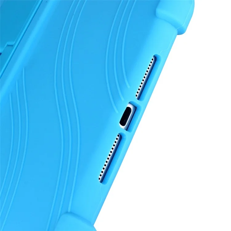 Coperchio di Guscio Tablet in Silicone Flessibile Con Cavalletto di Supporto Per Ipad Mini 3 / Ipad Mini 2 / Ipad mini - Bambina Blu