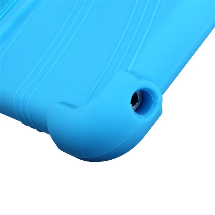 Coperchio di Guscio Tablet in Silicone Flessibile Con Cavalletto di Supporto Per Ipad Mini 3 / Ipad Mini 2 / Ipad mini - Bambina Blu