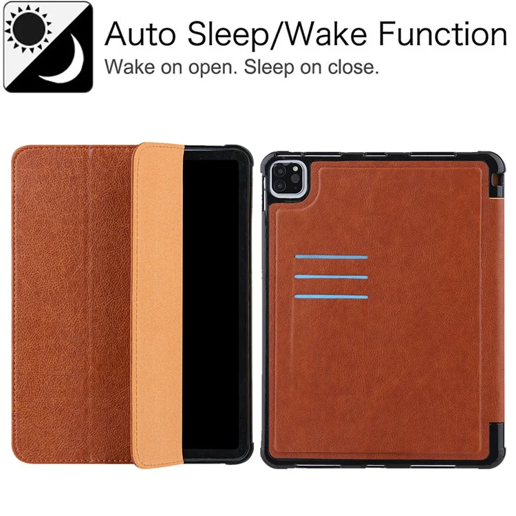 Leather Tablet Cover for iPad Air 11 (2025) / (2024) / Pro 11 (2022) / (2021) / (2020) / (2018)  / Air (2020) / (2022) - Brown