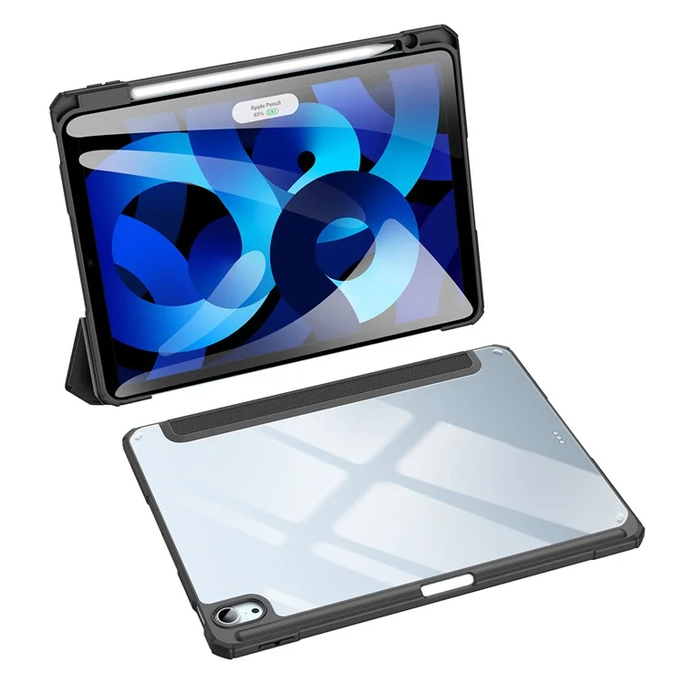 DUX DUCIS TOBY Series Leather Tri-Fold Cover Stand Case for iPad Air 11 (2025) / (2024) / Air (2020) / Air (2022) - Black