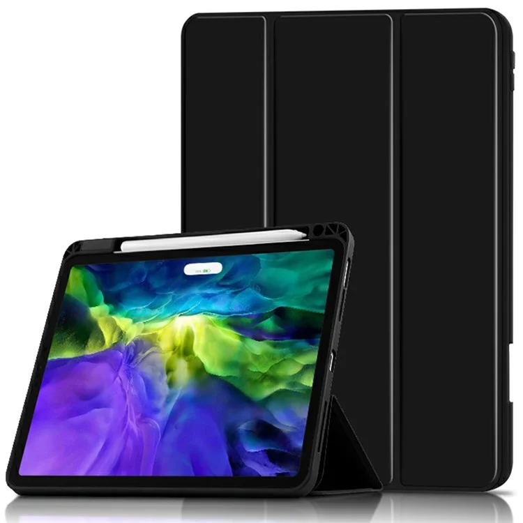 Auto-Absorbed Smart Auto Sleep / Wake Up Tablet Stand Case Cover with Pen Slot for iPad Pro 12.9 (2022 / 2021 / 2020 / 2018) - Black