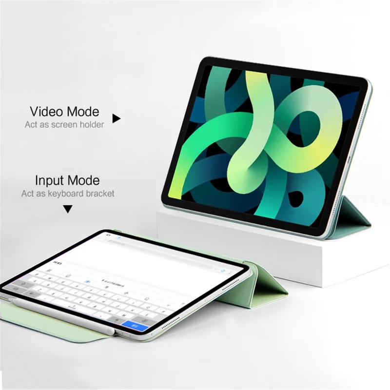 Thickened Strong Magnet Frameless Leather Tablet Cover for iPad Air (2020)/Air (2022) - Black