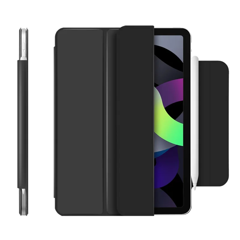Thickened Strong Magnet Frameless Leather Tablet Cover for iPad Air (2020)/Air (2022) - Black