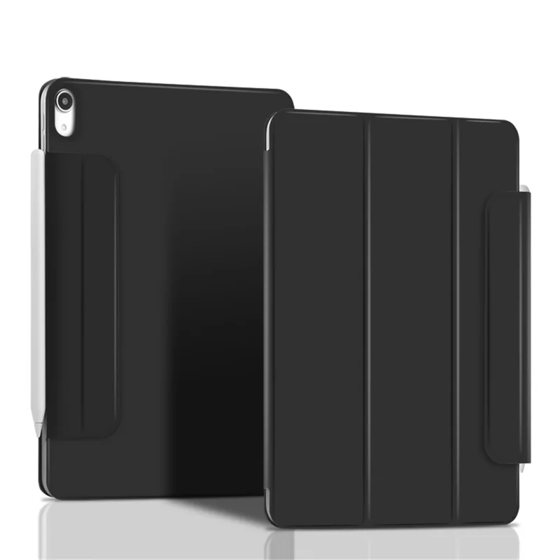 Thickened Strong Magnet Frameless Leather Tablet Cover for iPad Air (2020)/Air (2022) - Black