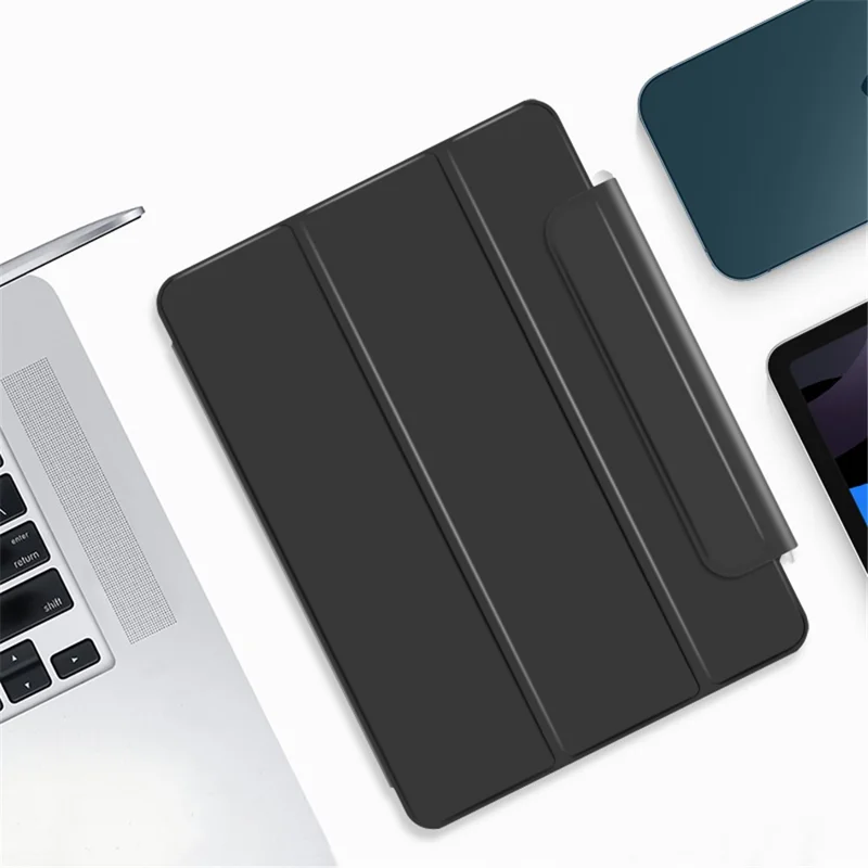 Thickened Strong Magnet Frameless Leather Tablet Cover for iPad Air (2020)/Air (2022) - Black