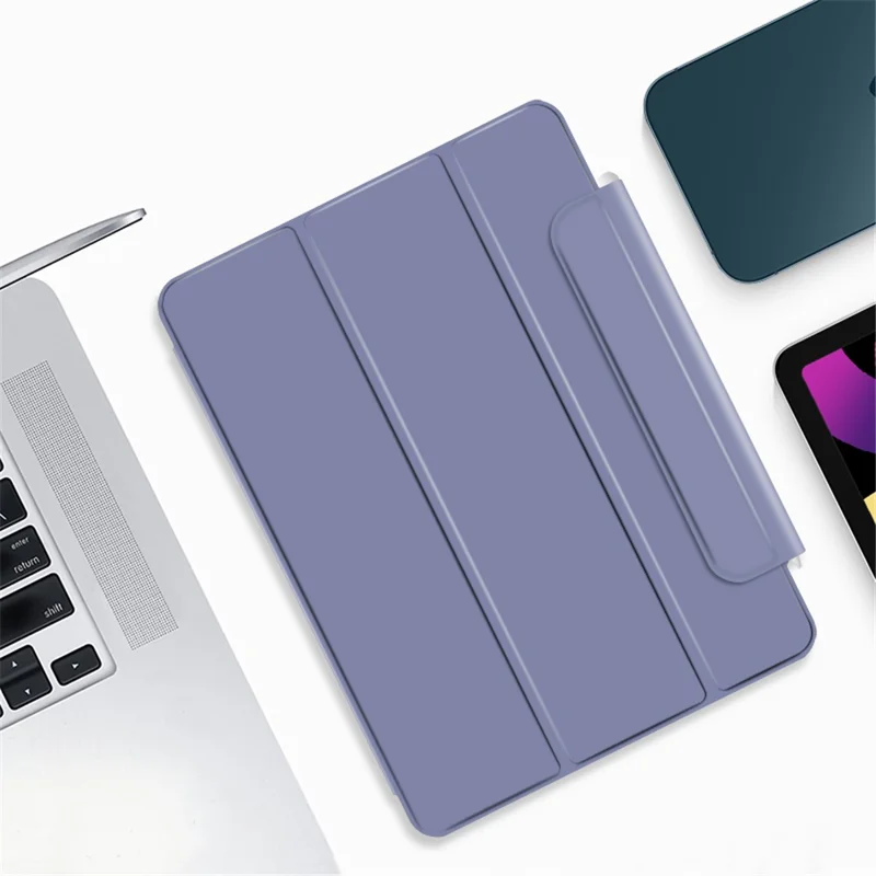 Thickened Strong Magnet Frameless Leather Tablet Cover for iPad Air (2020)/Air (2022) - Purple