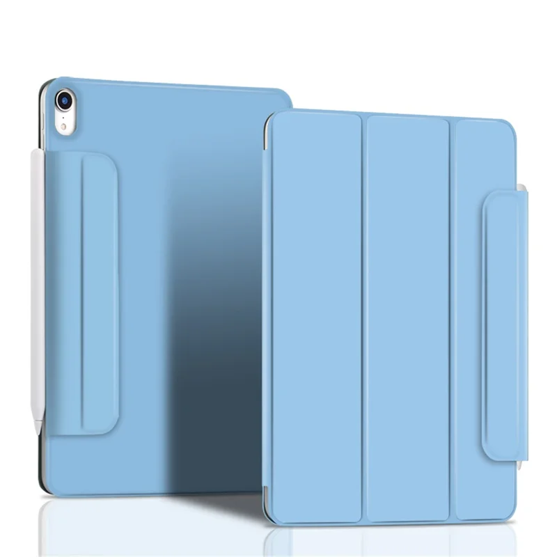 Thickened Strong Magnet Frameless Leather Tablet Cover for iPad Air (2020)/Air (2022) - Blue
