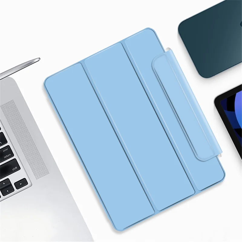 Thickened Strong Magnet Frameless Leather Tablet Cover for iPad Air (2020)/Air (2022) - Blue