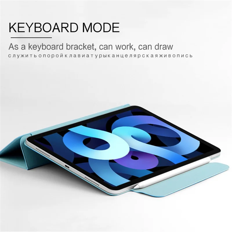 Thickened Strong Magnet Frameless Leather Tablet Cover for iPad Air (2020)/Air (2022) - Blue