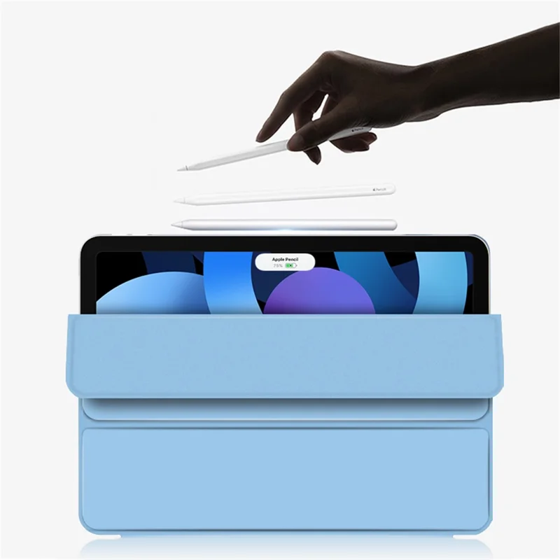 Thickened Strong Magnet Frameless Leather Tablet Cover for iPad Air (2020)/Air (2022) - Blue