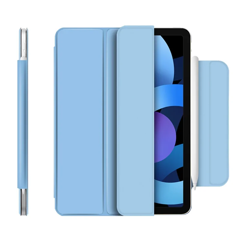 Thickened Strong Magnet Frameless Leather Tablet Cover for iPad Air (2020)/Air (2022) - Blue