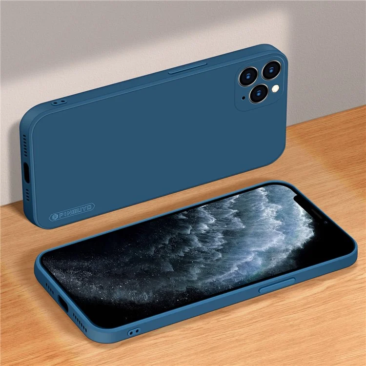 PINWUYO Soft Silicone Precise Cut-Out Cell Phone Case Cover Protector for iPhone 11 Pro Max - Blue