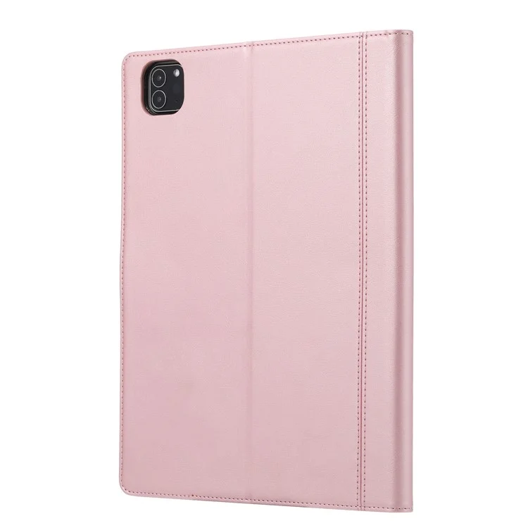 Stand Wallet Design Leder Tablet Schutzhülle mit Stiftfach für iPad Pro 12,9-Zoll (2021) - Pink