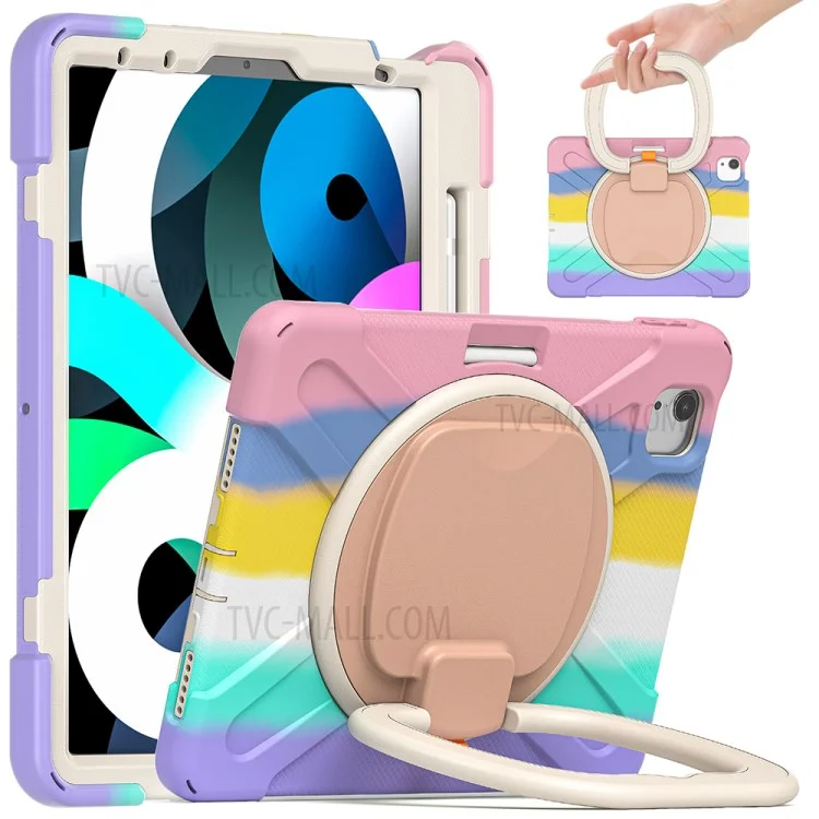 PC + Capa de Suporte de Silicone para iPad Air 11 (2024) / Air (2020) / Air (2022) / Pro 11 polegadas (2022) / (2021) / (2020) / (2018) - Colorido / Rosa