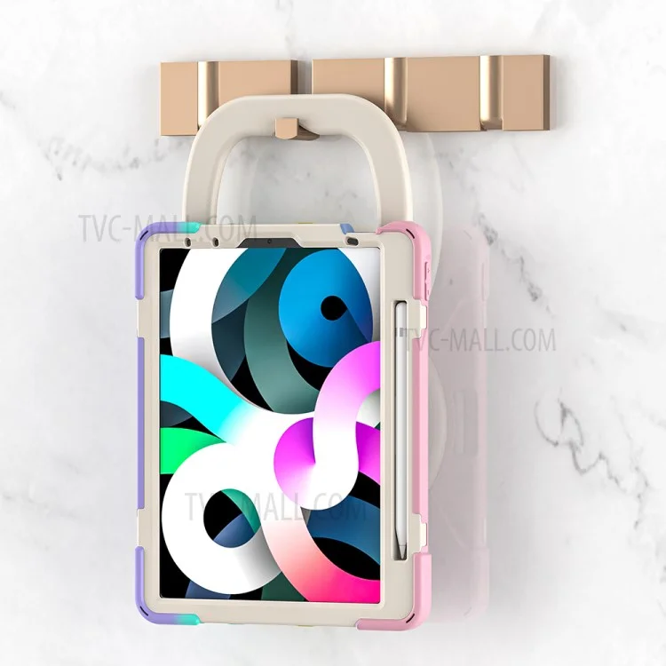 PC + Capa de Suporte de Silicone para iPad Air 11 (2024) / Air (2020) / Air (2022) / Pro 11 polegadas (2022) / (2021) / (2020) / (2018) - Colorido / Rosa
