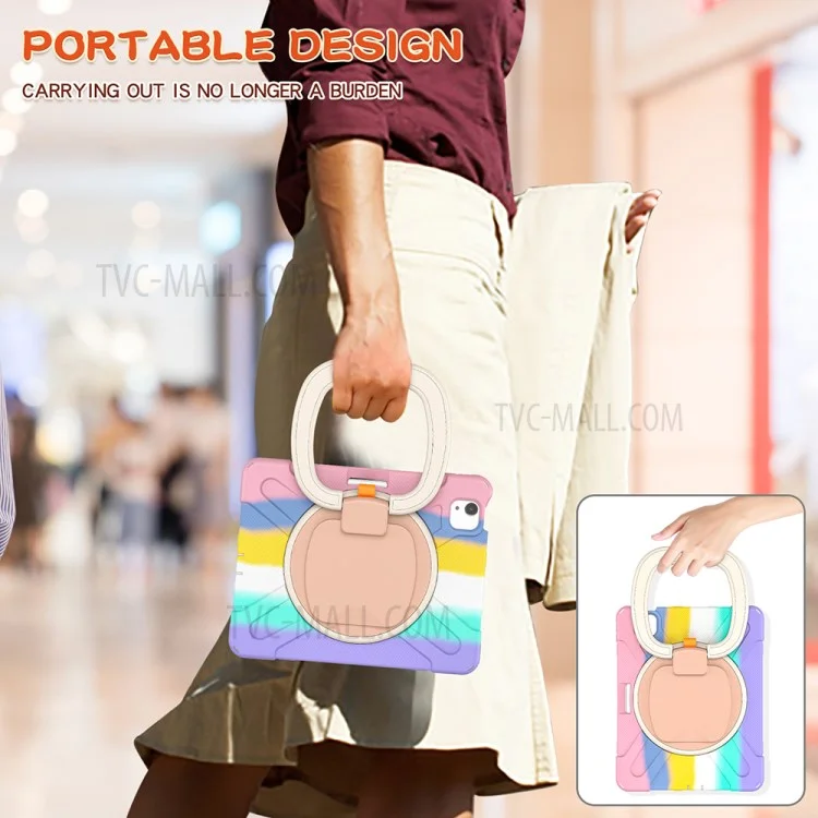PC + Capa de Suporte de Silicone para iPad Air 11 (2024) / Air (2020) / Air (2022) / Pro 11 polegadas (2022) / (2021) / (2020) / (2018) - Colorido / Rosa