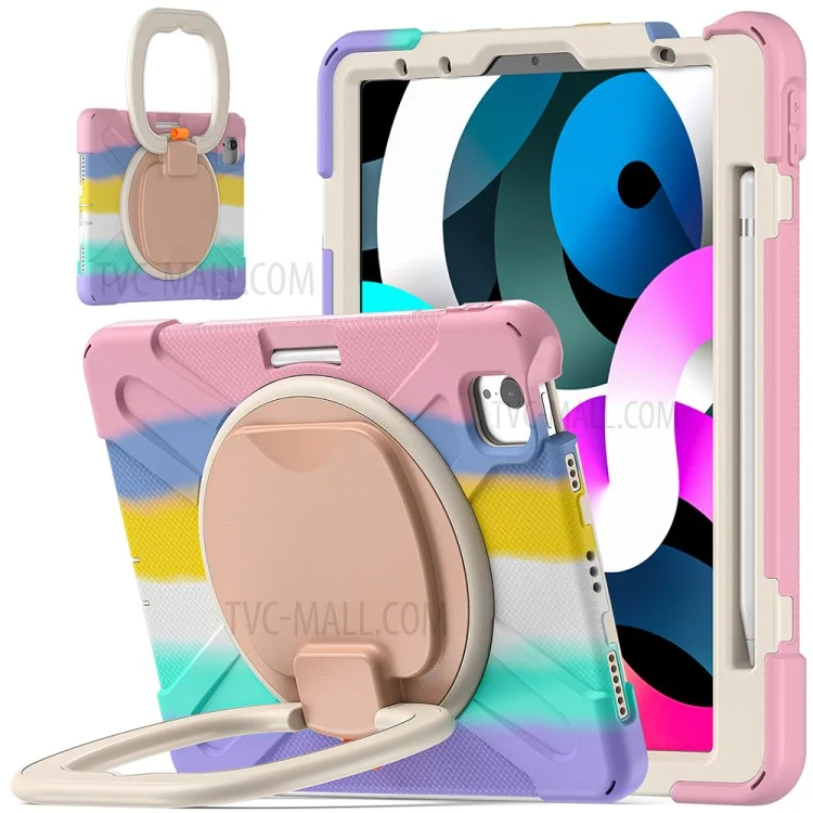PC + Capa de Suporte de Silicone para iPad Air 11 (2024) / Air (2020) / Air (2022) / Pro 11 polegadas (2022) / (2021) / (2020) / (2018) - Colorido / Rosa