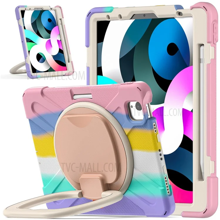 PC + Capa de Suporte de Silicone para iPad Air 11 (2024) / Air (2020) / Air (2022) / Pro 11 polegadas (2022) / (2021) / (2020) / (2018) - Colorido / Rosa