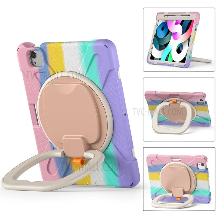 PC + Capa de Suporte de Silicone para iPad Air 11 (2024) / Air (2020) / Air (2022) / Pro 11 polegadas (2022) / (2021) / (2020) / (2018) - Colorido / Rosa